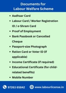 Document Checklist for Labour Welfare Scheme
